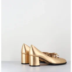 Hot GARRICE LAB Babies à noeuds en cuir métallisé doré - PAOLA LAMIN ORO DORE
