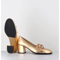 Hot GARRICE LAB Babies à noeuds en cuir métallisé doré - PAOLA LAMIN ORO DORE