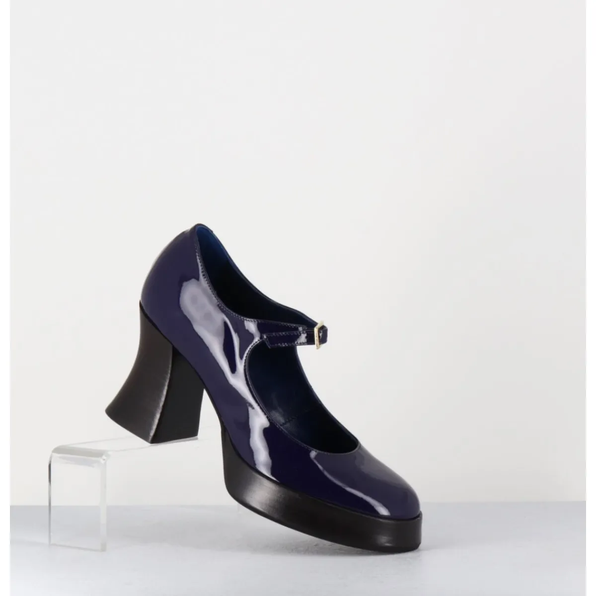 Sale GARRICE LAB Babies à plateforme en cuir vernis violet - NEDER VERNICE BLU BLEU