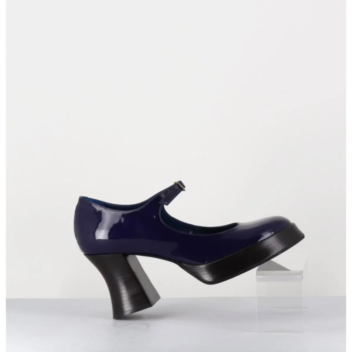 Sale GARRICE LAB Babies à plateforme en cuir vernis violet - NEDER VERNICE BLU BLEU
