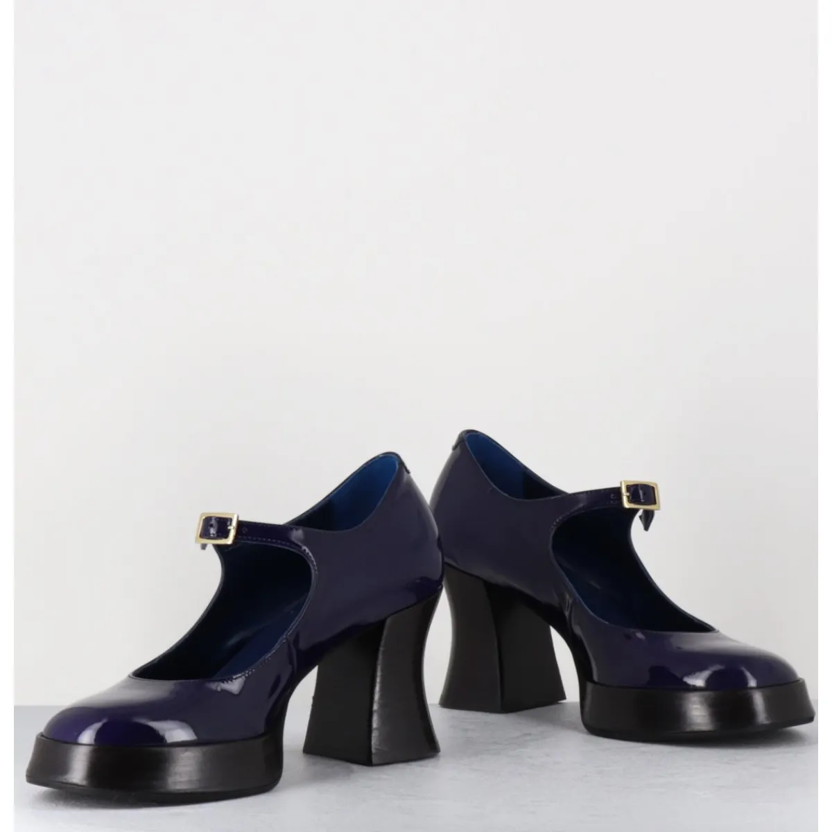 Sale GARRICE LAB Babies à plateforme en cuir vernis violet - NEDER VERNICE BLU BLEU
