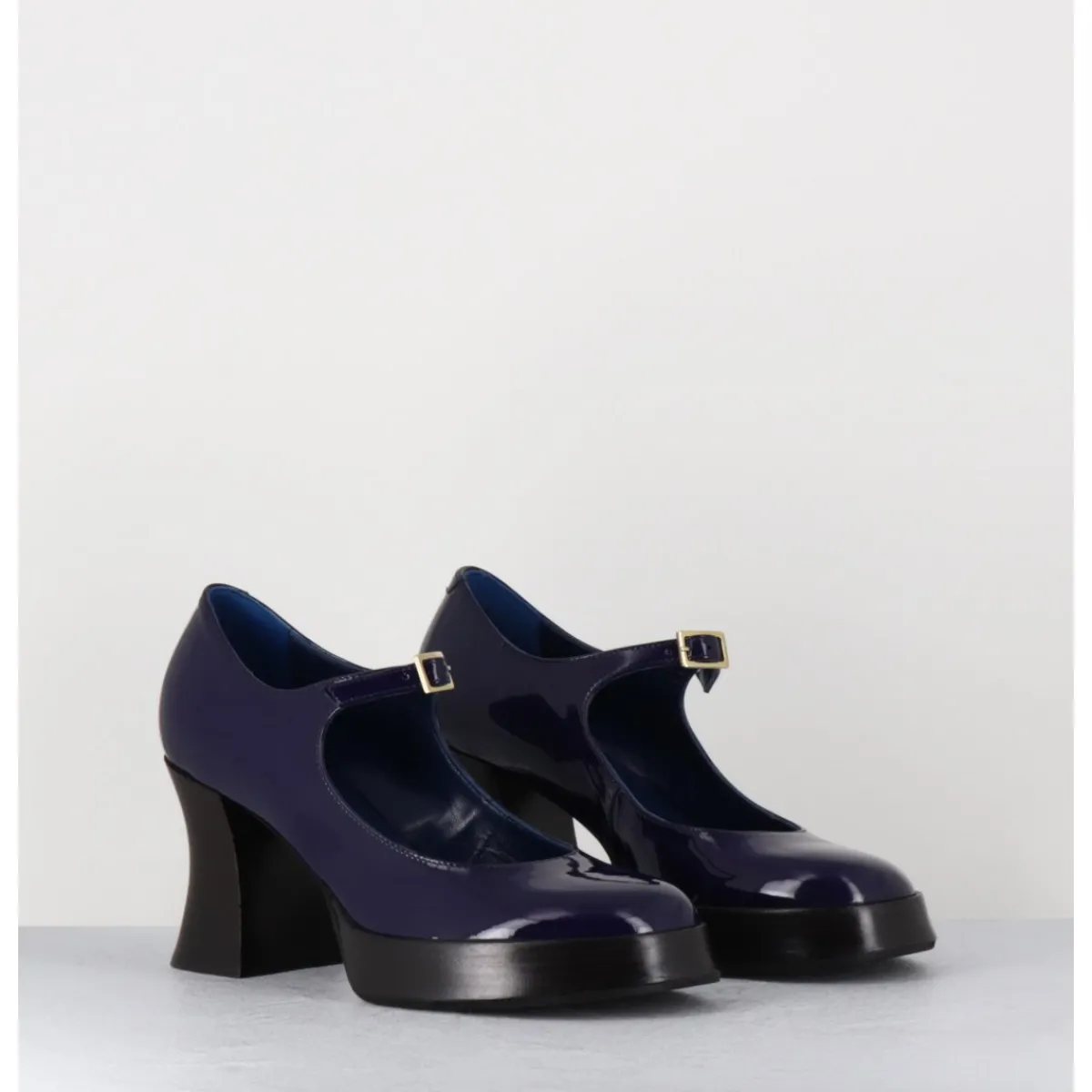 Sale GARRICE LAB Babies à plateforme en cuir vernis violet - NEDER VERNICE BLU BLEU