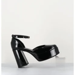 Best GARRICE LAB Babies à plateforme en cuir vernis - SQUARE NERO NOIR