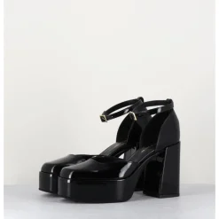 Best GARRICE LAB Babies à plateforme en cuir vernis - SQUARE NERO NOIR