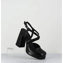 GARRICE LAB Babies à plateforme en cuir - VATI1 FULAR NERO NOIR