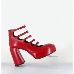 Outlet ELENA IACHI Babies à plateforme multi-brides en cuir - E3551 TIAGO BERRY ROUGE