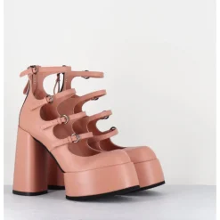 New PREMIATA Babies à plateforme multi-brides en cuir - M6631 GOTEBORG ROSA ROSE