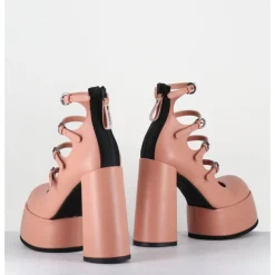 New PREMIATA Babies à plateforme multi-brides en cuir - M6631 GOTEBORG ROSA ROSE