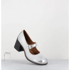 Outlet MOMA Babies à talon en cuir - 47403 VESUVIO O ARGENT