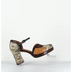 Hot CHIE MIHARA Babies à talon en cuir imprimé serpent - DEMOI ROCK TERRA