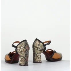 Hot CHIE MIHARA Babies à talon en cuir imprimé serpent - DEMOI ROCK TERRA