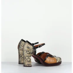 Hot CHIE MIHARA Babies à talon en cuir imprimé serpent - DEMOI ROCK TERRA