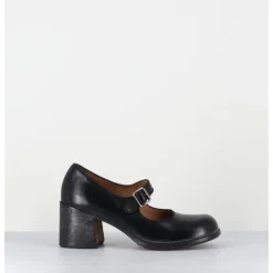 Hot MOMA Babies à talon en cuir - 47403 CRIS NERO NOIR