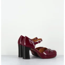 Online CHIE MIHARA Babies à talon en cuir vernis x ajouré - DEMIN SUCRE GRANATE BORDEAU