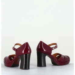 Online CHIE MIHARA Babies à talon en cuir vernis x ajouré - DEMIN SUCRE GRANATE BORDEAU