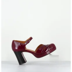 Online CHIE MIHARA Babies à talon en cuir vernis x ajouré - DEMIN SUCRE GRANATE BORDEAU