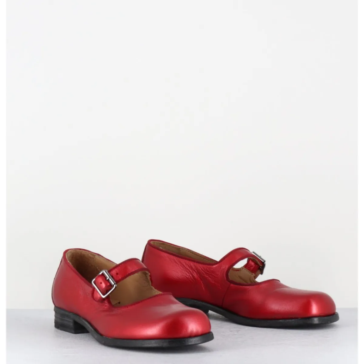 Discount MOMA Babies en cuir métallisé ligne japonisante - 45403L BON POMME ROUGE