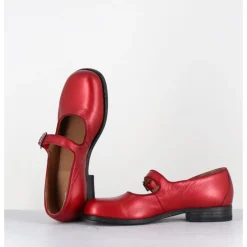 Discount MOMA Babies en cuir métallisé ligne japonisante - 45403L BON POMME ROUGE