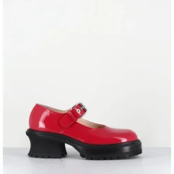 Clearance AGL Babies en cuir vernis 90s - CARO BEBE CERISE ROUGE