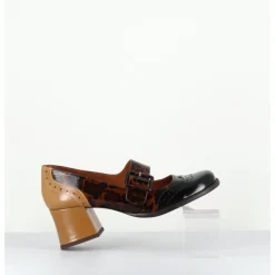 CHIE MIHARA Babies petit talon cuir effet vernis léopard multi - MEYKO MASERATI NEGRO