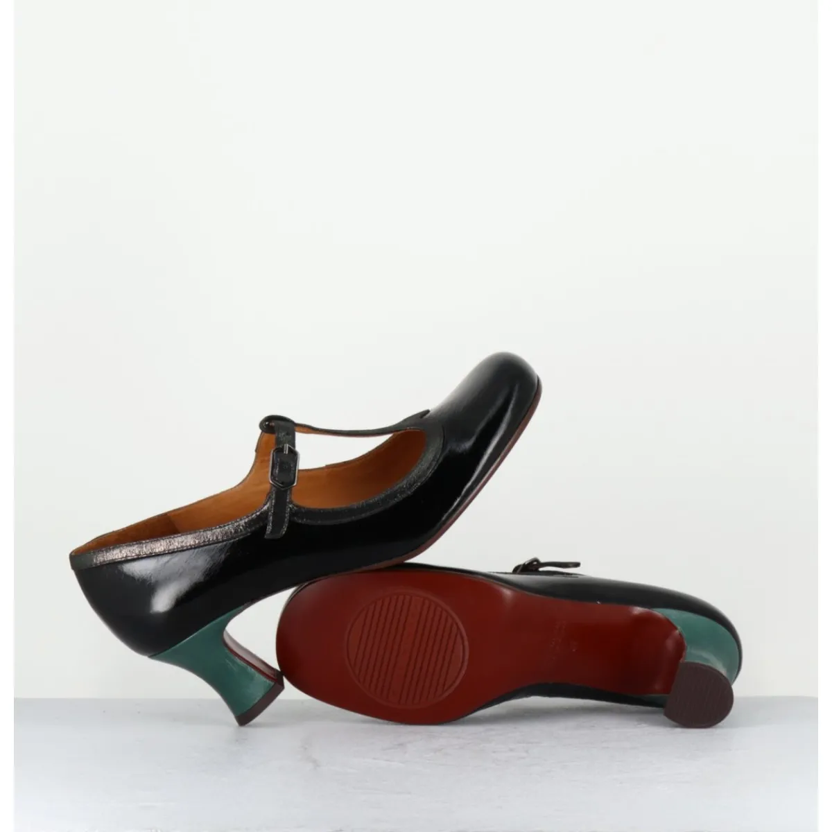 Discount CHIE MIHARA Babies petit talon en cuir effet vernis - MYLKA MASERATI NEGRO NOIR