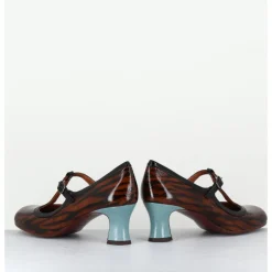 Best CHIE MIHARA Babies petit talon en cuir imprimé tigré - MYLKA TESLA CASTANO