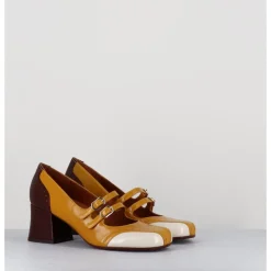 Sale CHIE MIHARA Babies petit talon look vintage vernis multi jaune - MAIME44 FERRARI SUN