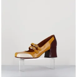 Sale CHIE MIHARA Babies petit talon look vintage vernis multi jaune - MAIME44 FERRARI SUN