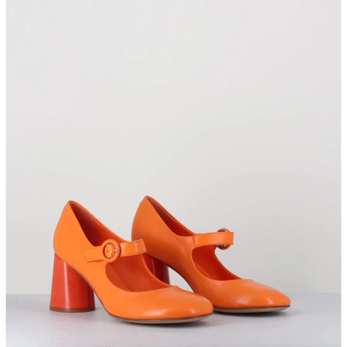 HALMANERA Babies rétro à talon en cuir - ACE22 GLAZE ALBICOCCA ORANGE