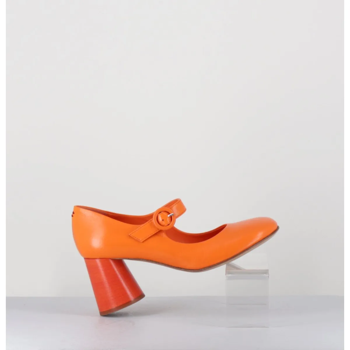 HALMANERA Babies rétro à talon en cuir - ACE22 GLAZE ALBICOCCA ORANGE