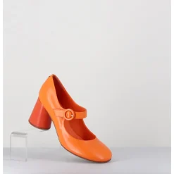 HALMANERA Babies rétro à talon en cuir - ACE22 GLAZE ALBICOCCA ORANGE