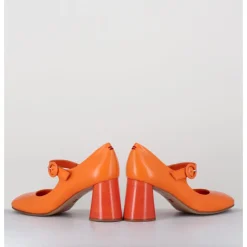 HALMANERA Babies rétro à talon en cuir - ACE22 GLAZE ALBICOCCA ORANGE