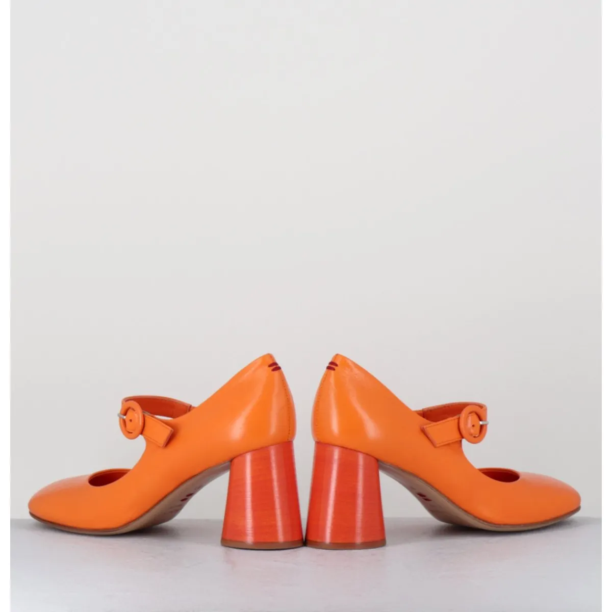 HALMANERA Babies rétro à talon en cuir - ACE22 GLAZE ALBICOCCA ORANGE