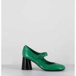 Discount HALMANERA Babies rétro à talon en cuir & noir - ACE22 GLAZE MELA VERT