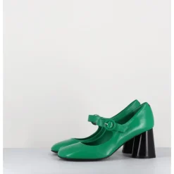 Discount HALMANERA Babies rétro à talon en cuir & noir - ACE22 GLAZE MELA VERT