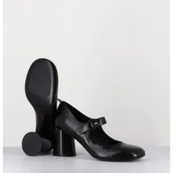 Online HALMANERA Babies rétro à talon en cuir - ACE22 GLAZE NERO NOIR