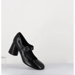 Online HALMANERA Babies rétro à talon en cuir - ACE22 GLAZE NERO NOIR