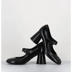 Online HALMANERA Babies rétro à talon en cuir - ACE22 GLAZE NERO NOIR