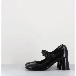 Online HALMANERA Babies rétro à talon en cuir - ACE22 GLAZE NERO NOIR