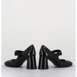 Online HALMANERA Babies rétro à talon en cuir - ACE22 GLAZE NERO NOIR