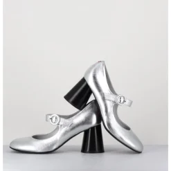 Clearance HALMANERA Babies rétro à talon en cuir é - ACE22 METAL O ARGENT