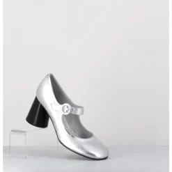 Clearance HALMANERA Babies rétro à talon en cuir é - ACE22 METAL O ARGENT