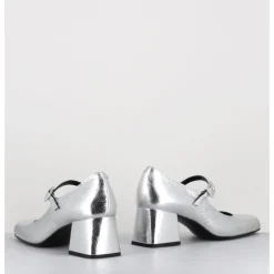 Online ROTTA Babies 60s en cuir métallisé petit talon - XARA SCRATCH SILVER ARGENT