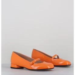 Best GARRICE LAB Babies 60s petit talon en cuir vernis - MASAI CINDY ALBICOCCA ORANGE