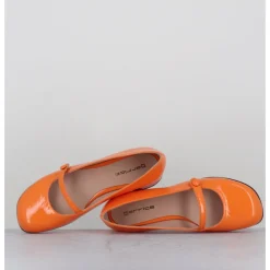 Best GARRICE LAB Babies 60s petit talon en cuir vernis - MASAI CINDY ALBICOCCA ORANGE
