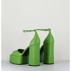 Discount 3JUIN Babies talon haut à plateforme en cuir - AMBRA MOK GREEN VERT