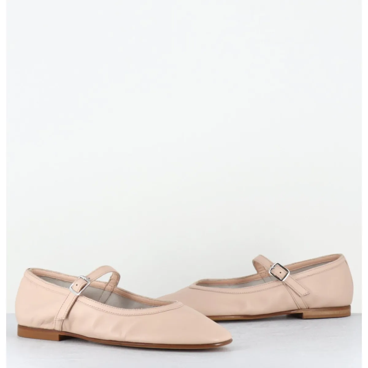 Discount OA NON FASHION Ballerines à bride en cuir souple rose clair - ROXY NAPPA NUDE