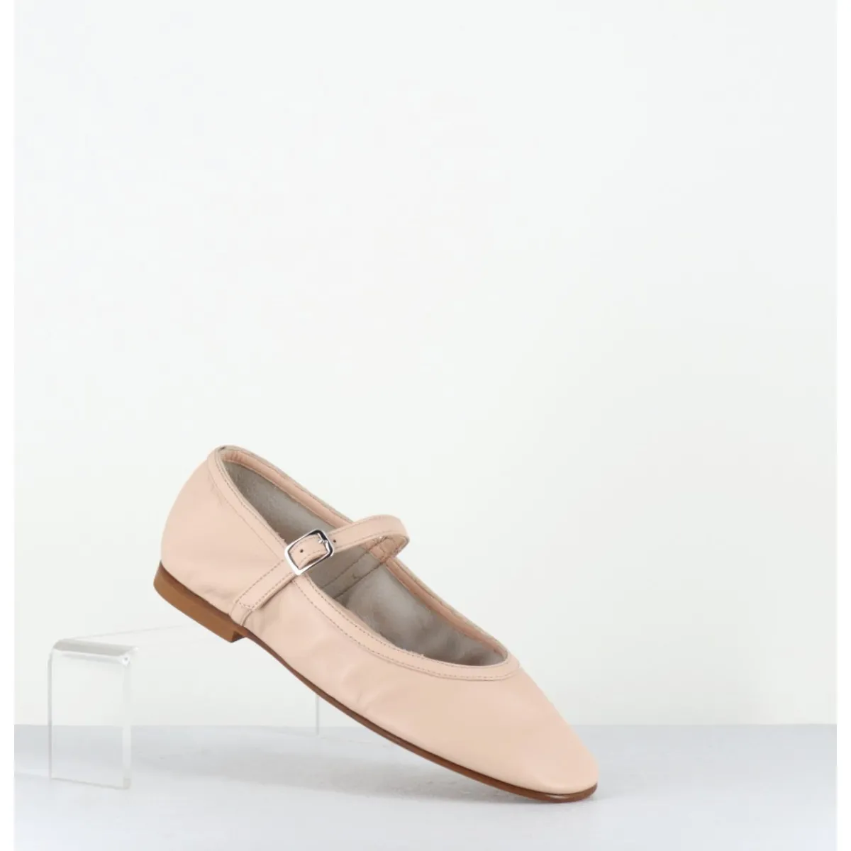 Discount OA NON FASHION Ballerines à bride en cuir souple rose clair - ROXY NAPPA NUDE