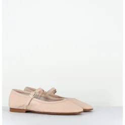 Discount OA NON FASHION Ballerines à bride en cuir souple rose clair - ROXY NAPPA NUDE