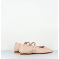 Discount OA NON FASHION Ballerines à bride en cuir souple rose clair - ROXY NAPPA NUDE